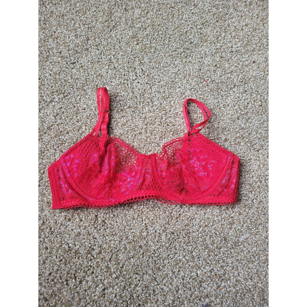 Adore me Red Sheer Lace 36C Bra